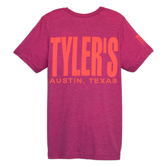 TYLER'S Berry/Melon Track Tee Austin colorway back