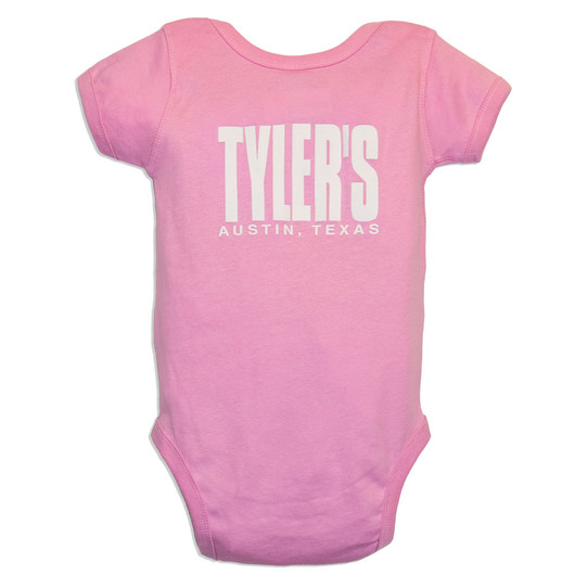 TYLER'S Pink/White Onesie Austin back view