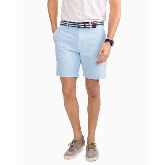 Southern Tide Men's Oxford Channel Marker Shorts in Ocean Channel, front view