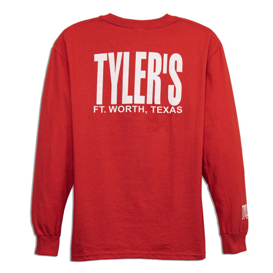 TYLER'S Kids' Red/White Long Sleeve Tee back view Fort Worth