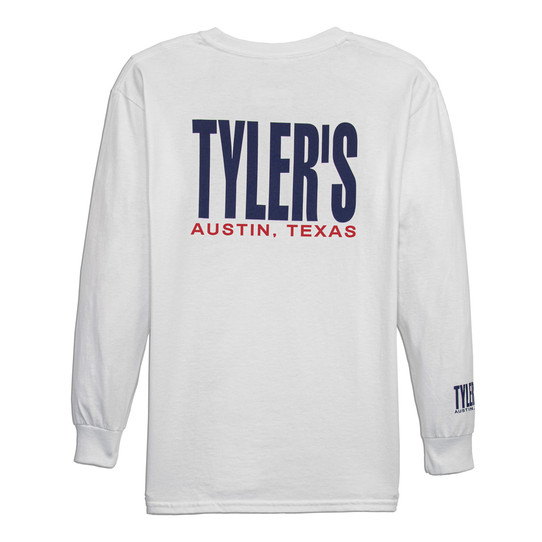 TYLER'S Kids' White/Navy Long Sleeve Tee - Austin