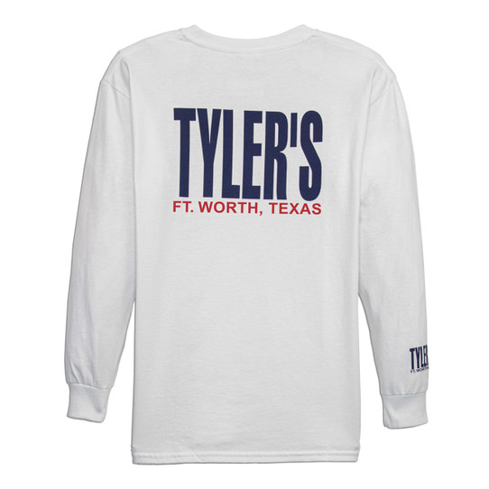 TYLER'S Kids' White/Navy Long Sleeve Tee - Ft. worth