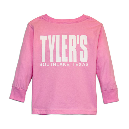 TYLER'S Toddlers' Pink/White Long Sleeve Tee back view Southlake