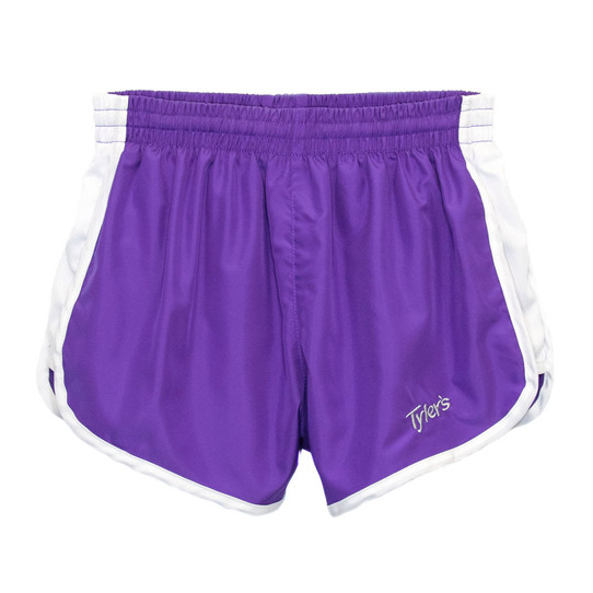 Girls' Purple/White Racer Shorts