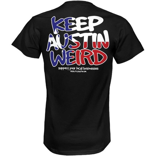 Keep Austin Weird Black/Texas Flag Tee