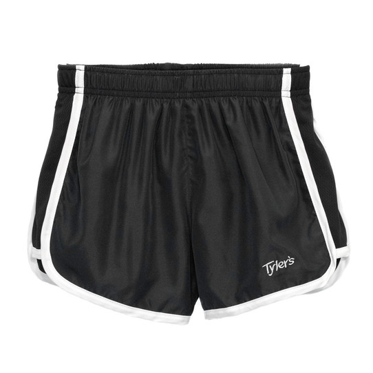 Girls' Black/White Trim Racer Shorts