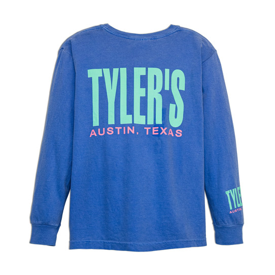 TYLER'S Kids' Blue/Bright Mint Comfort Color Long Sleeve Tee