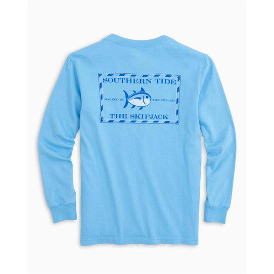 Southern Tide Boys' Original Skipjack Long Sleeve Tee - Yacht Blue