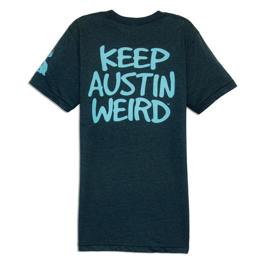 Keep Austin Weird Track Tee - Black Aqua