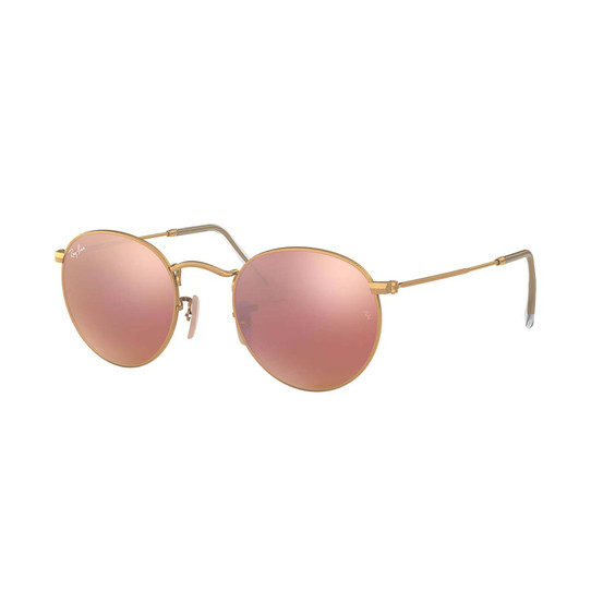 Ray-Ban Round Flash Lenses Sunglasses - Gold/Copper Flash