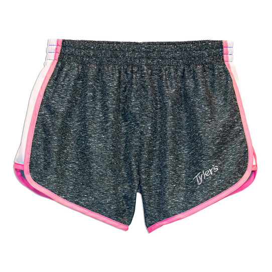 Women's Heather Racer Shorts - Charcoal/Pink