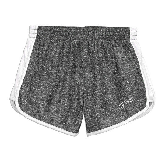 Women's Heather Racer Shorts - Charcoal/White