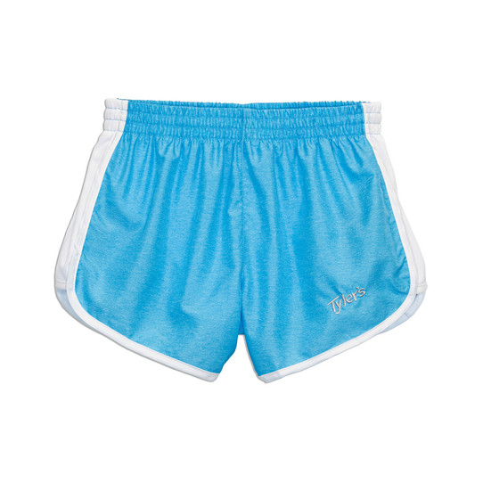 Girls' Heather Racer Shorts - Turquoise/White