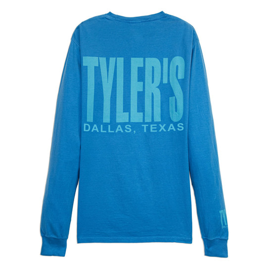 TYLER'S Summer Sky/Aqua Long Sleeve Comfort Wash Tee back view