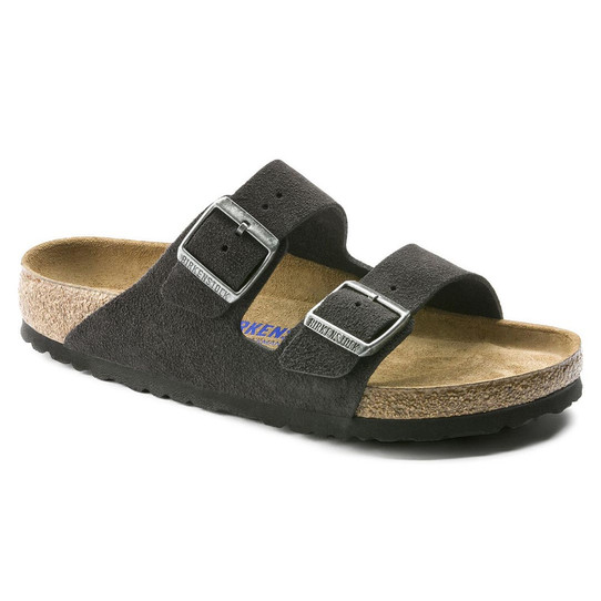 Birkenstock Arizona Soft Footbed Sandals - Suede Velvet Grey, Narrow