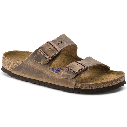 Birkenstock Arizona Soft Footbed Sandals - Oiled Leather Tobacco, Narrow