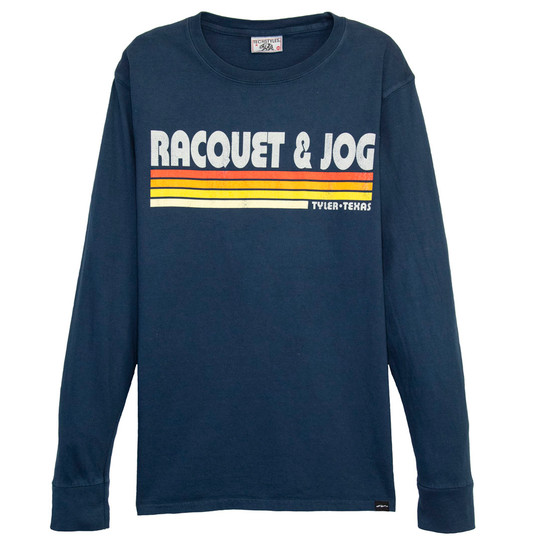 Racquet & Jog Bueller Long Sleeve Tee - Indigo