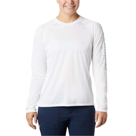 Columbia Women's PFG Tidal Tee II Long Sleeve Tee - White/Cirrus Grey