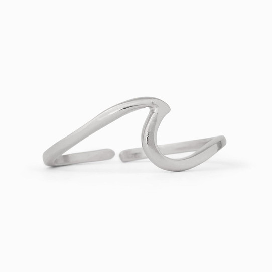 Pura Vida Wave Toe Ring Silver