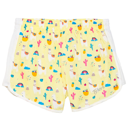 TYLER'S Women's Racer Shorts - Yellow Llama