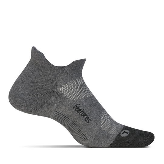 Feetures Elite Max Cushion No Show Tab Socks Grey