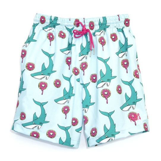 Men's Ice Blue Donuts vs Sharks Volley Shorts