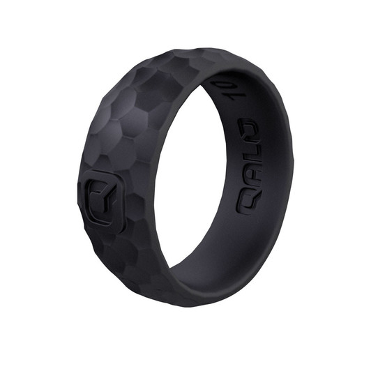 Men's Step Edge Crosshatch Dark Grey Ring