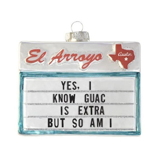 El Arroyo Guac Is Extra Ornament in green with text design