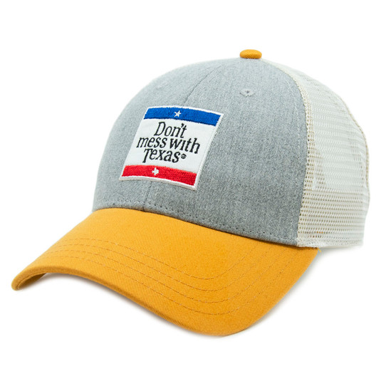 Don't Mess With Texas Trucker Hat - Heather Grey/Gold