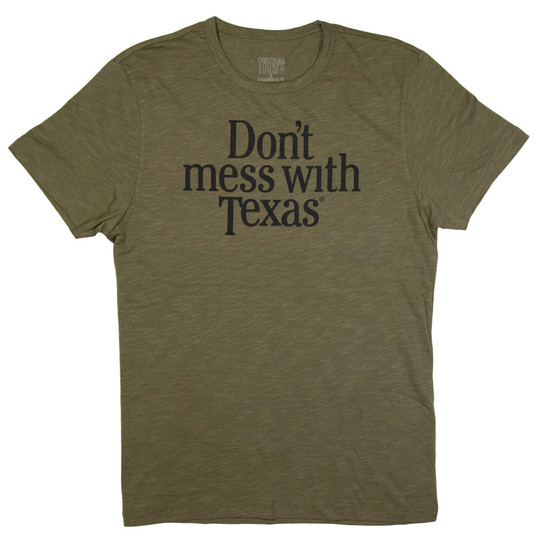 Don't Mess With Texas Stacked Tee - Dark Olive