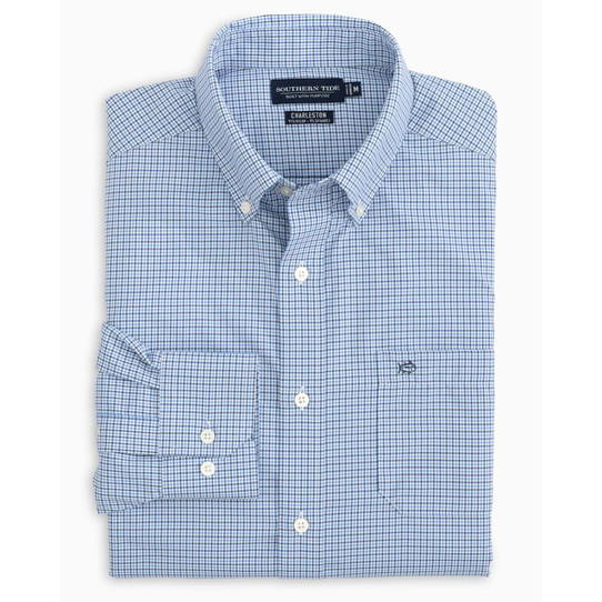 Southern Tide Men's Bowry Brrr Intercoastal Sport Shirt - Seven Seas Blue