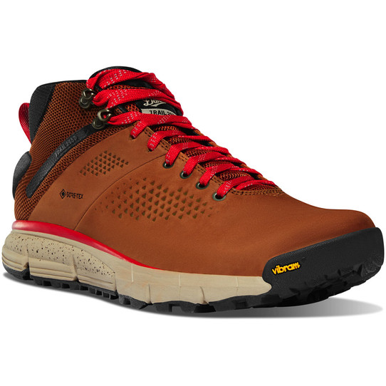 Danner Men's Trail 2650 Mid GTX Shoes in the Brown/ Red colorway