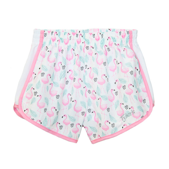 ERLEBNISWELT-FLIEGENFISCHEN'S Girls' Racer Shorts - Flamingos