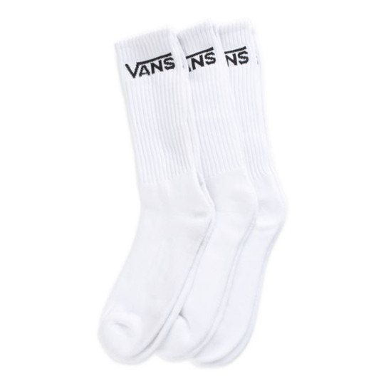 Vans Men's Classic Crew Socks 3-Pack in White Vans Men's Classic Crew Socks 3-Pack in White