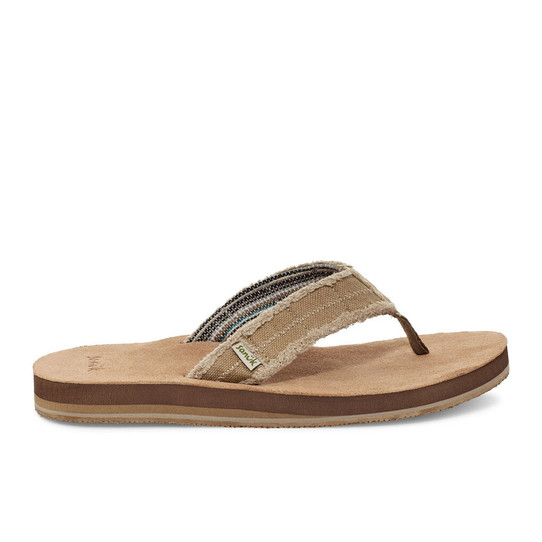 Sanuk Men's Fraid Not ST Eco Hemp Flip Flops natural tan