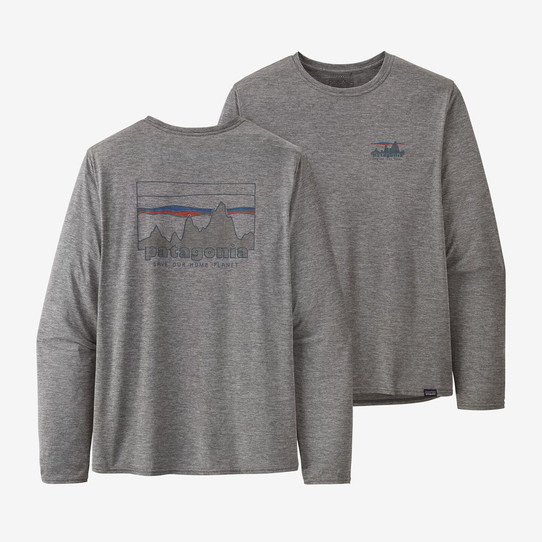 Patagonia Men's Capilene Cool Daily Graphic Long Sleeve Tee in blue