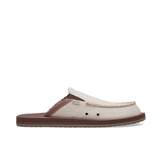 Sanuk Men's You Got My Back ST Hemp Shoes in tan and brown colorway