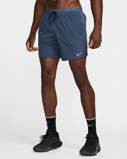 Nike Men's Dri-FIT Stride 7 inch Brief-Lined Running Shorts in Thunder Blue back view