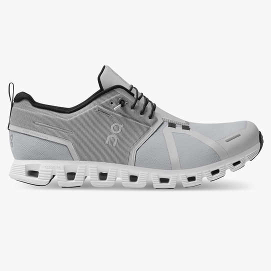 On Running Men's Cloud 5 Waterproof Running Shoes in Glacier/ White