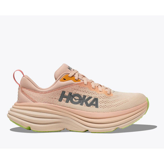 Hoka Women's Bondi 8 Running shoes inserti in the Cream/Vanilla Colorway