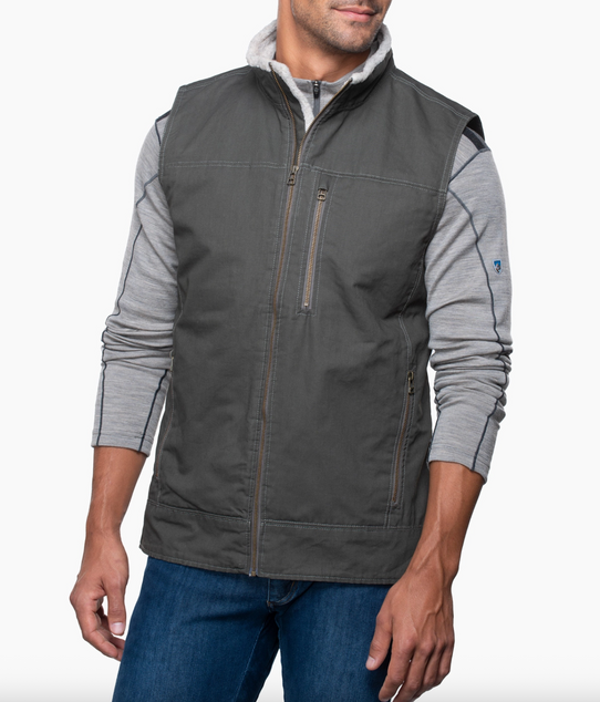 Kuhl Men's Burr Lined Vest in Gun Metal