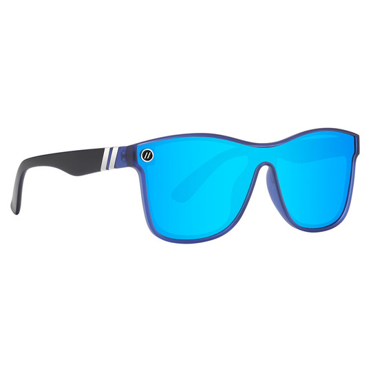 This large rounded sunglass looks great in every Sunglasses in Blue/ Blue colorway