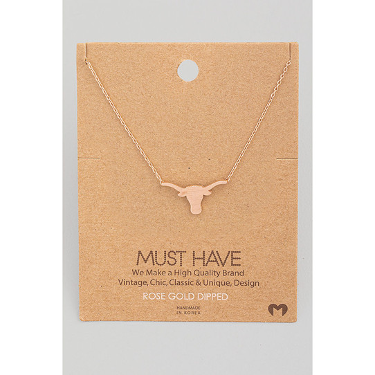 New Fame Accessories Texas Longhorn Pendant Necklace $ 14.99