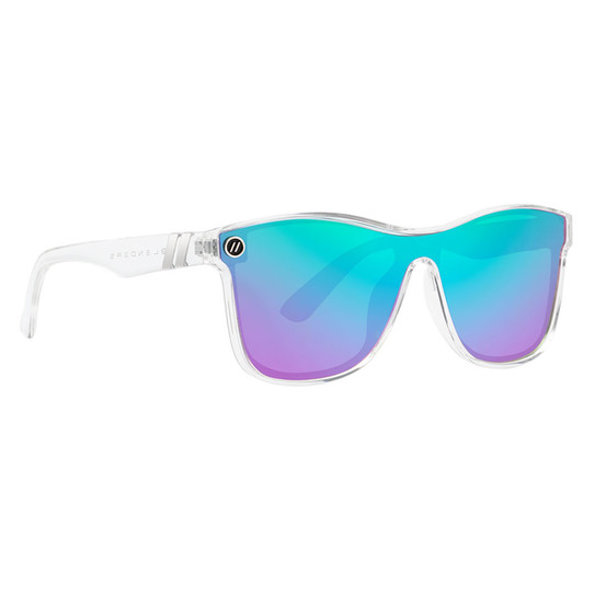Saturdays NYC "Mitsu" Tortoiseshell Acetate Sunglasses in Clear/ Blue purple colorway