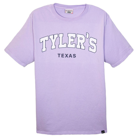 TYLER'S Arch Varsity Tee in cream and navy colorway