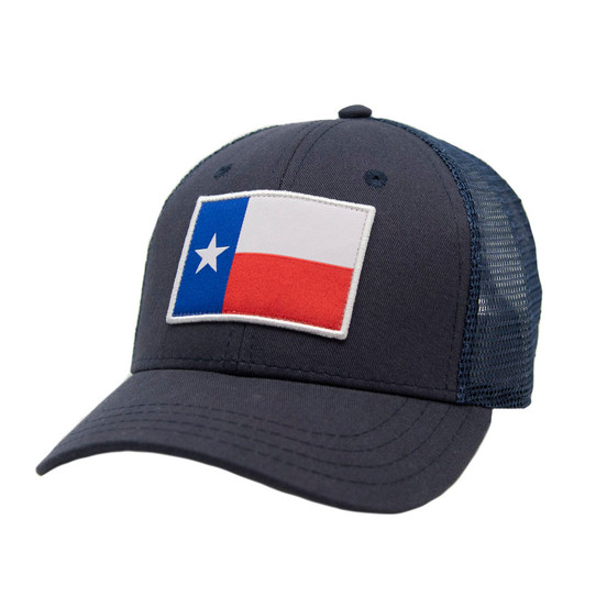 TYLER'S Kids' Texas Flag Trucker Hat in blue and white mesh