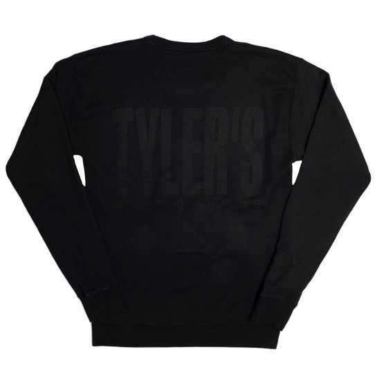TYLER'S Black Comfort Wash Sweatshirt with relaxed fit silhouette