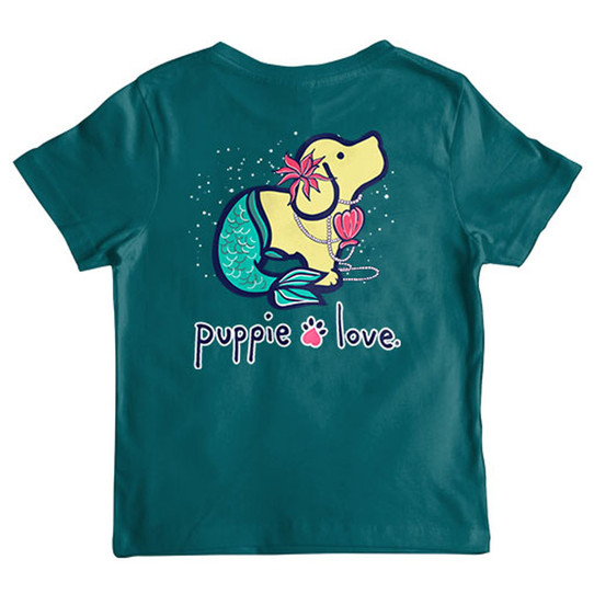 Puppie Love Girls' Mermaid Pup Tee