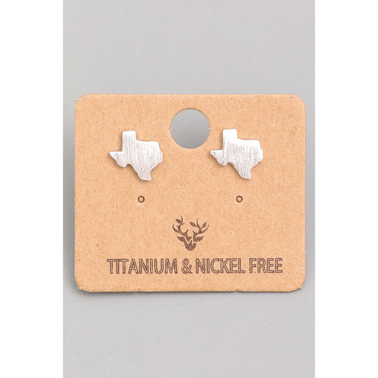 Fame Accessories Brushed Texas Stud Earrings in gold-toned metal finish