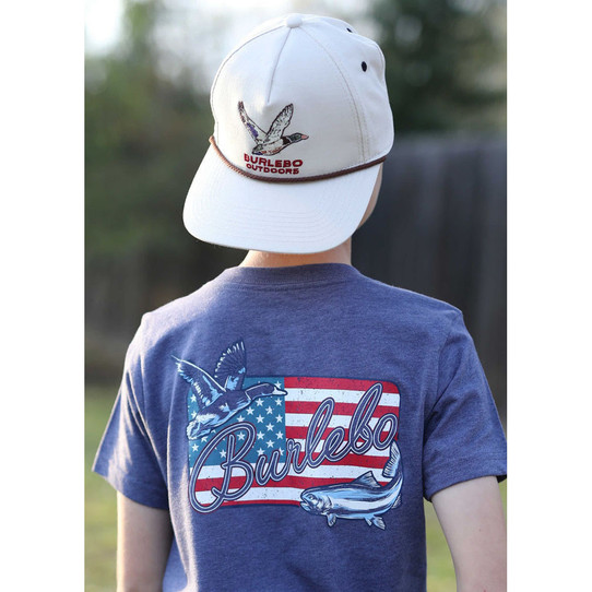 Burlebo Boys' Outdoors Hat in tan with mesh back panels